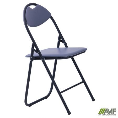 Стілець офісний розкладний AMF Джокер чорний ПВХ сірий (369409)